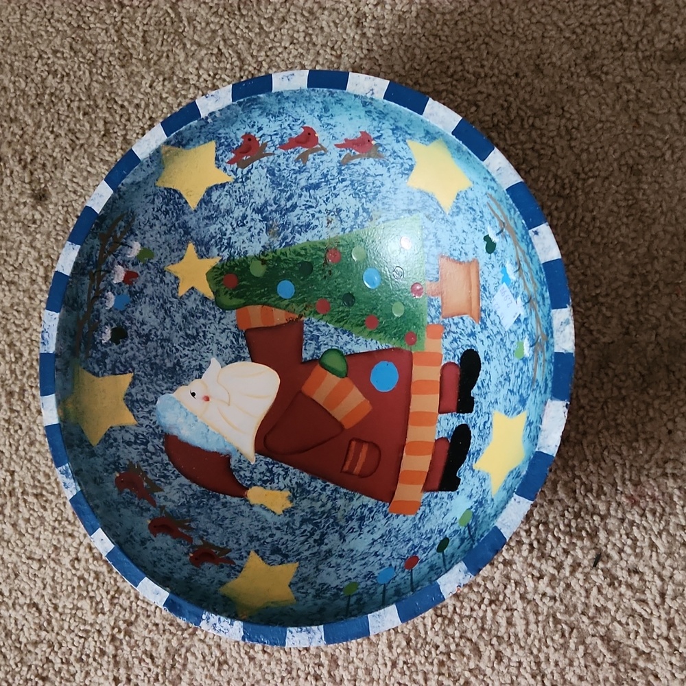 Wooden Christmas bowl